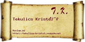 Tekulics Kristóf névjegykártya