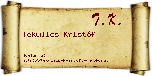 Tekulics Kristóf névjegykártya